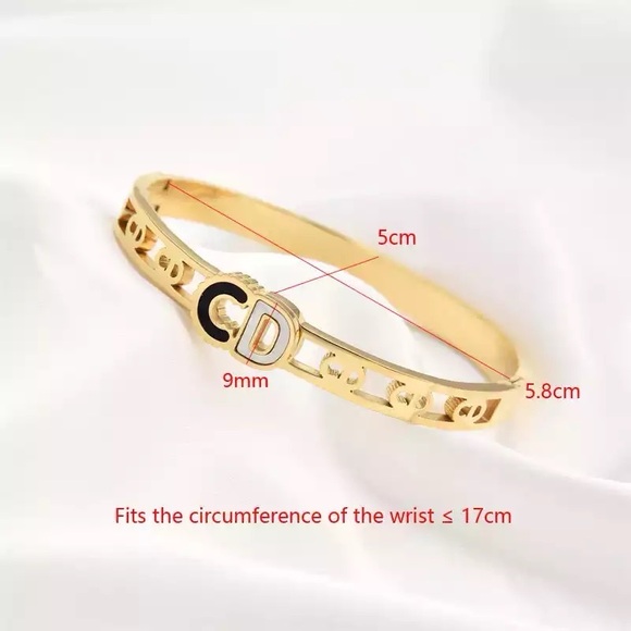 Gold Plated Stainless Steel Bangle Bracelet - Picture 4 of 4